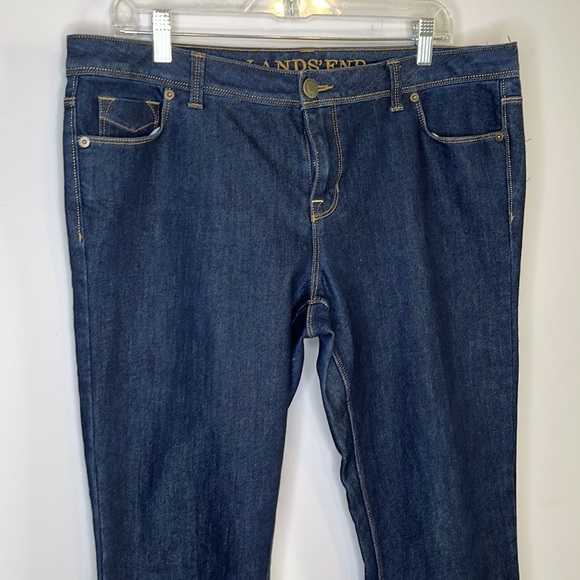 Lands' End Blue Denim Straight Leg Jeans - Picture 5 of 10